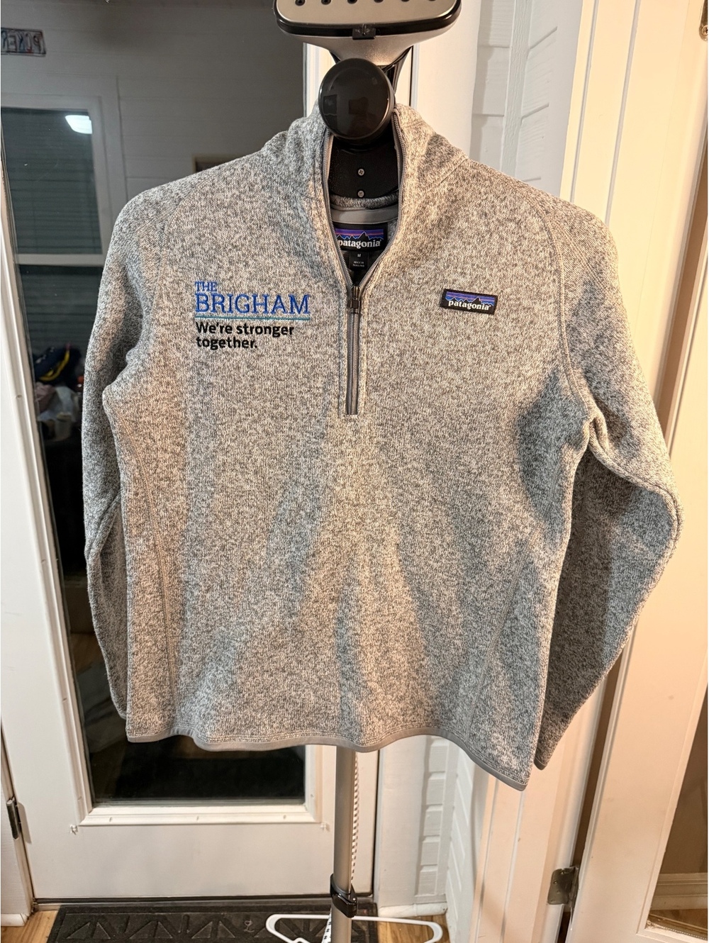 Patagonia Better Sweater Quarter Zip Fleece Gray Brougham Embroidered